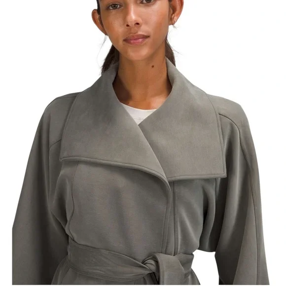 Lululemon Softstreme Belted Wrap Jacket Grey Sage XS/S
